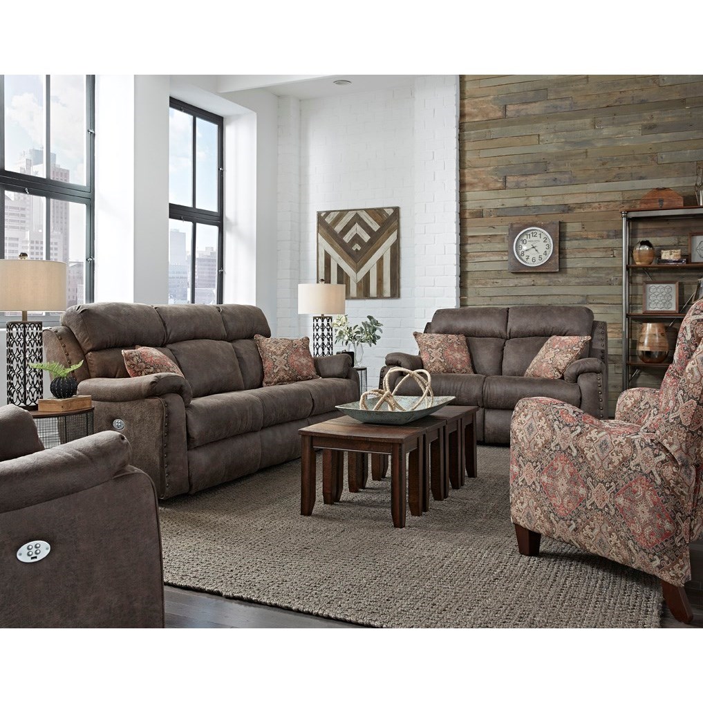 Dbl Recl Sofa w/ Pillows &amp; Pwr Headrests